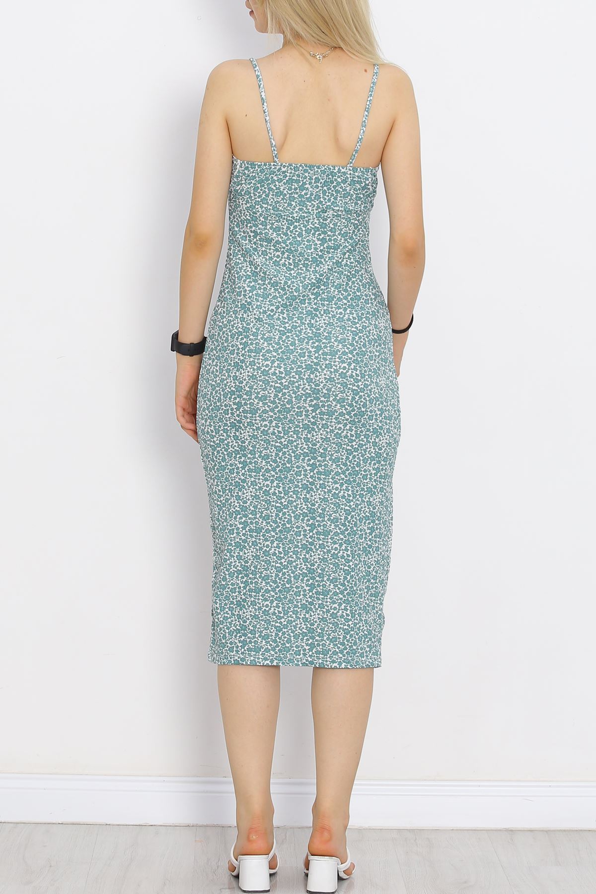 Patterned Dress with Straps Mint1 - 650.1247.