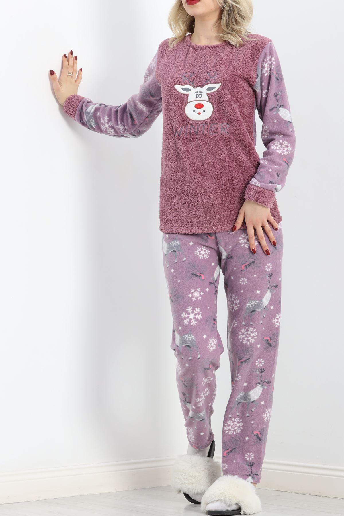 Peluş Polar Pijama Takımı Lilagri - 19178.1050.