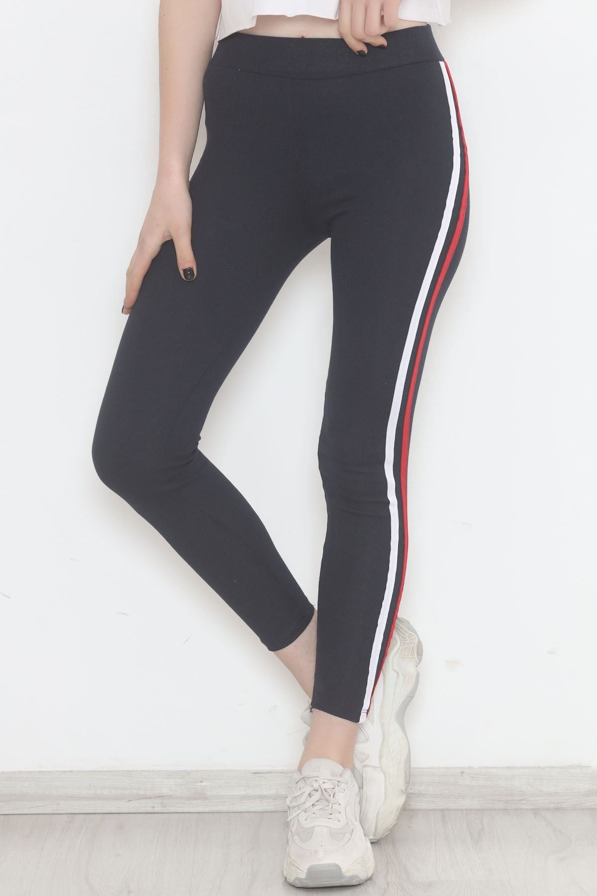 Double Stripe Ribbed Leggings Navy Red - 9948.1567.