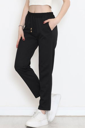 Crepe Lace-up Detailed Pants Black - 152429.1778.