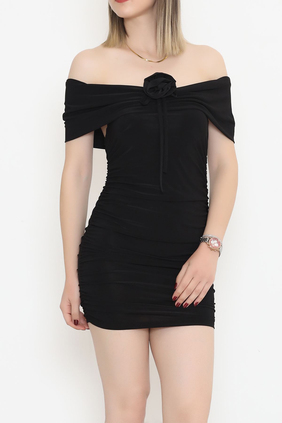 Shirred Dress Black - 3855.1595.