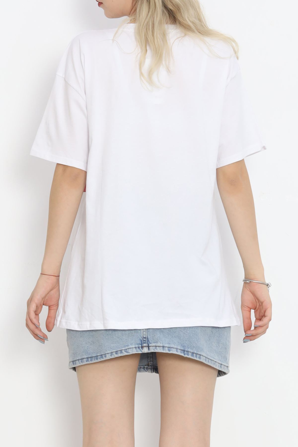 Heart Printed T-shirt White - 18861.1005.