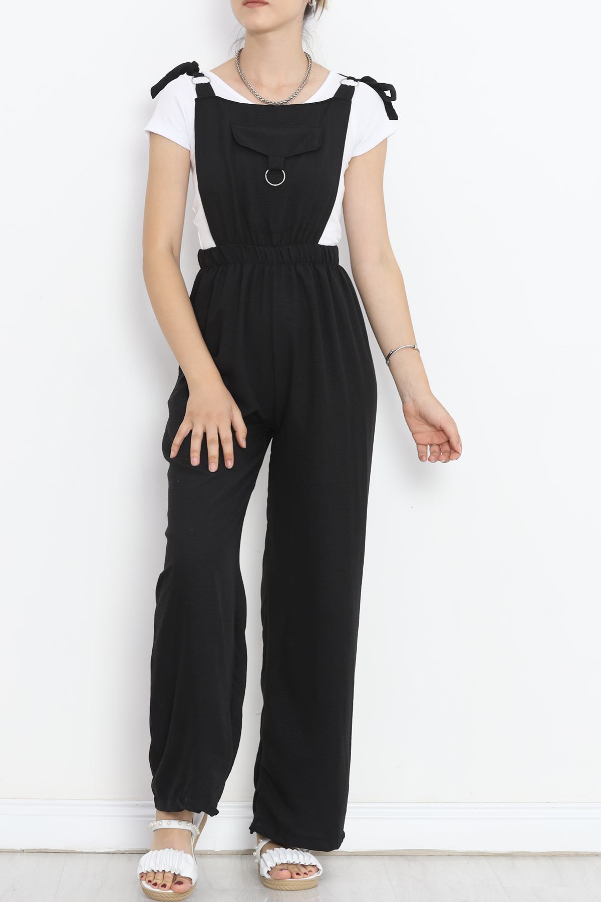 Jumpsuit Black with Elastic Waist - 18530.683.