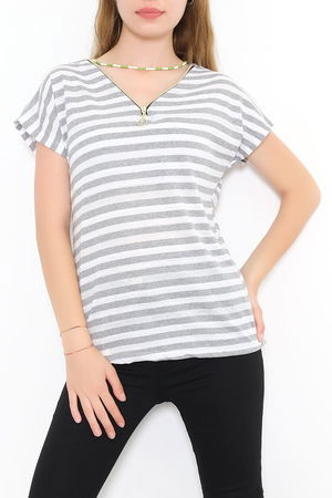 Striped T-shirt with zipper Gribeyaz - 9657.1567.