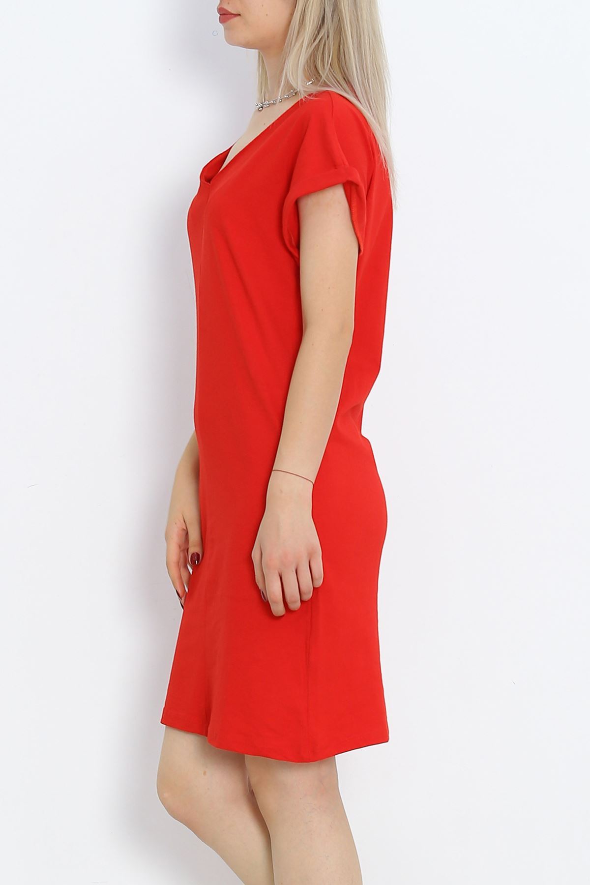 V Neck Suprem Dress Red - 15871.1567.