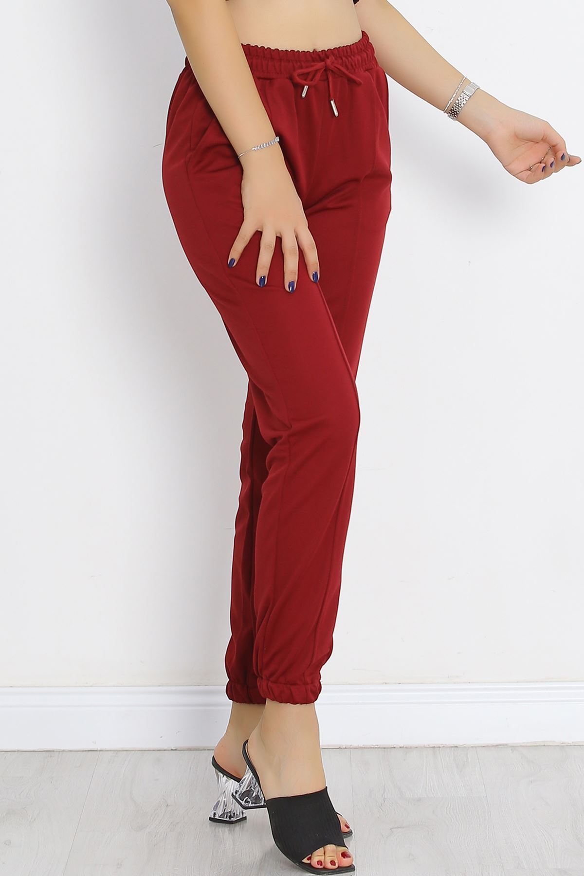 Pants with Elasticized Waist Chinos Burgundy - 10063.1778.