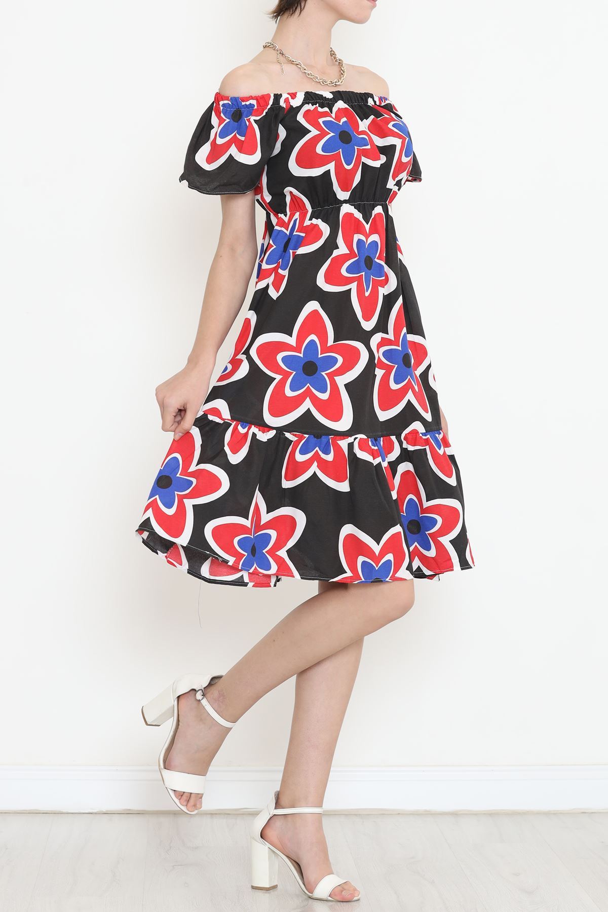 Madonna Collar Dress BlackRed - 10837.701.