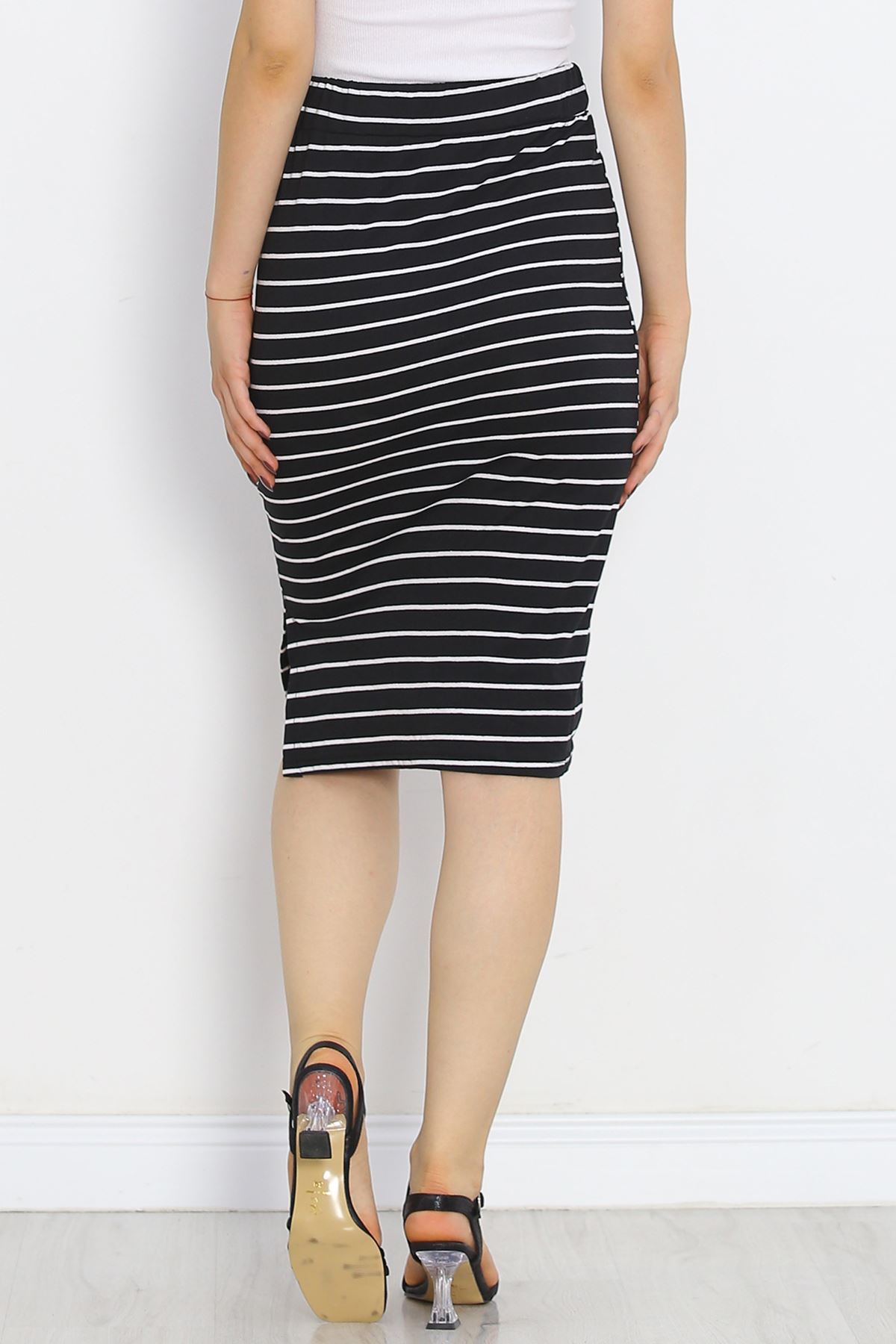 Striped Camisole Skirt Black - 18905.1567.