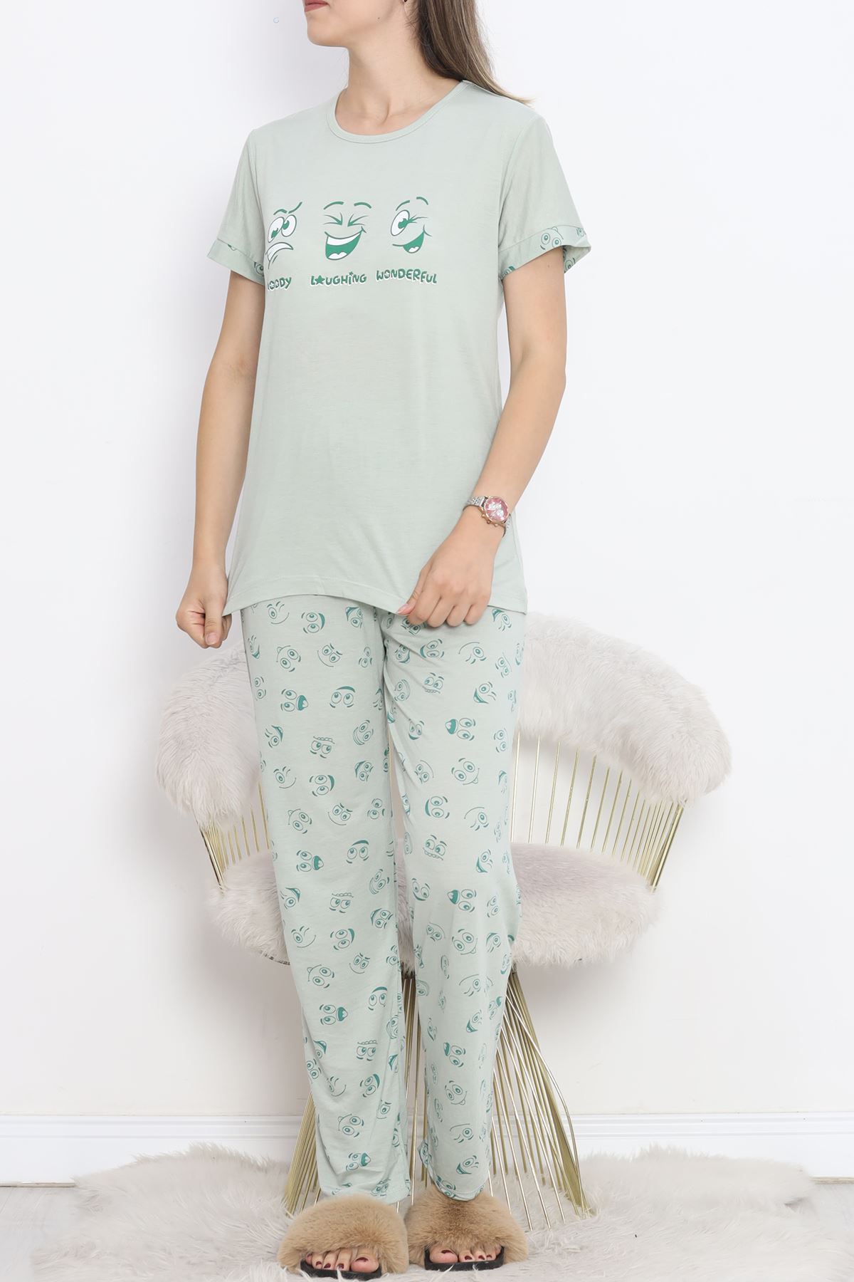 Poliviskon Crew-Neck Pajama Set Koyumint1 - 301.1287.