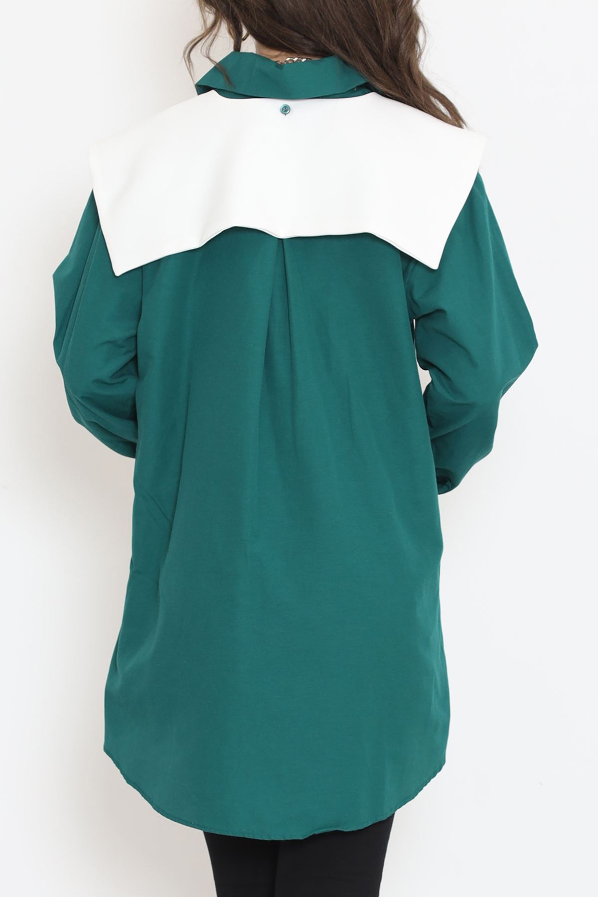 Wide Collar Poplin Shirt Emerald - 16718.255.