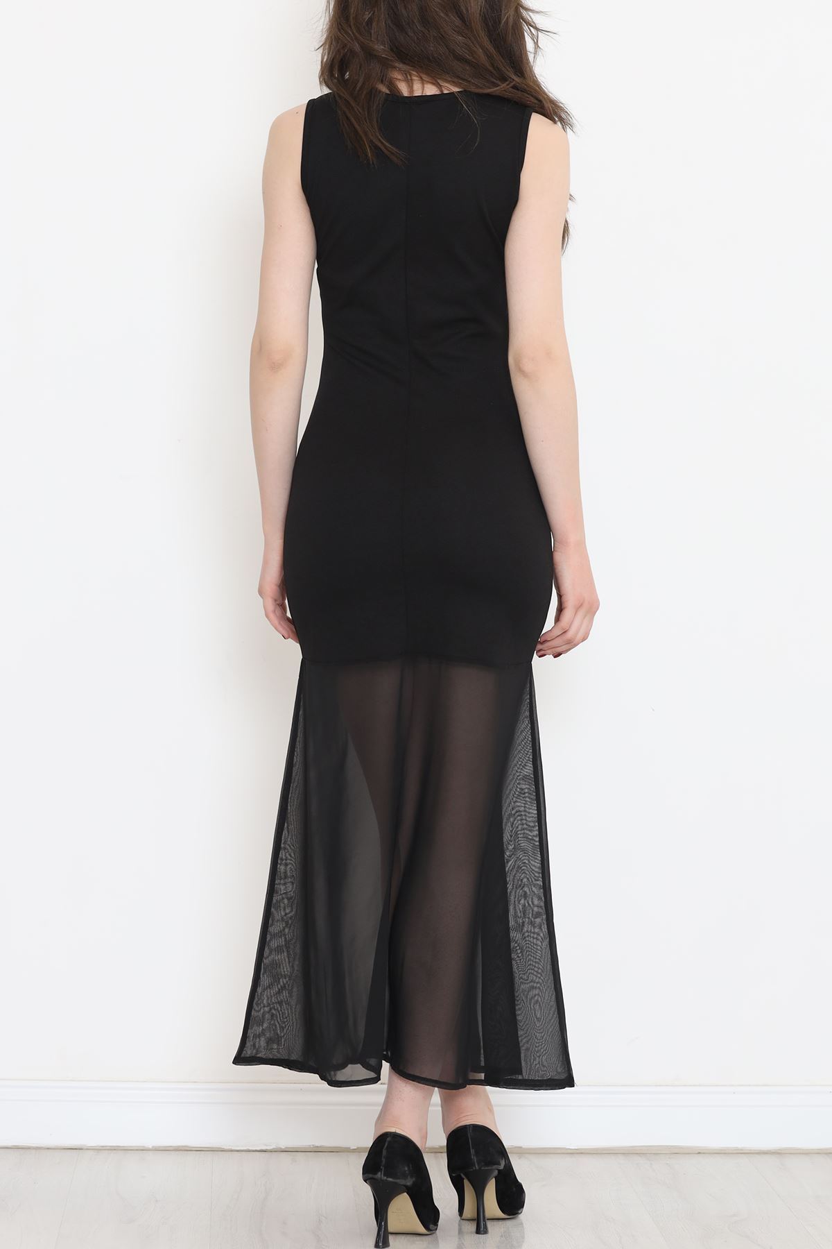 Dress with Tulle Hem Black - 16674.631.