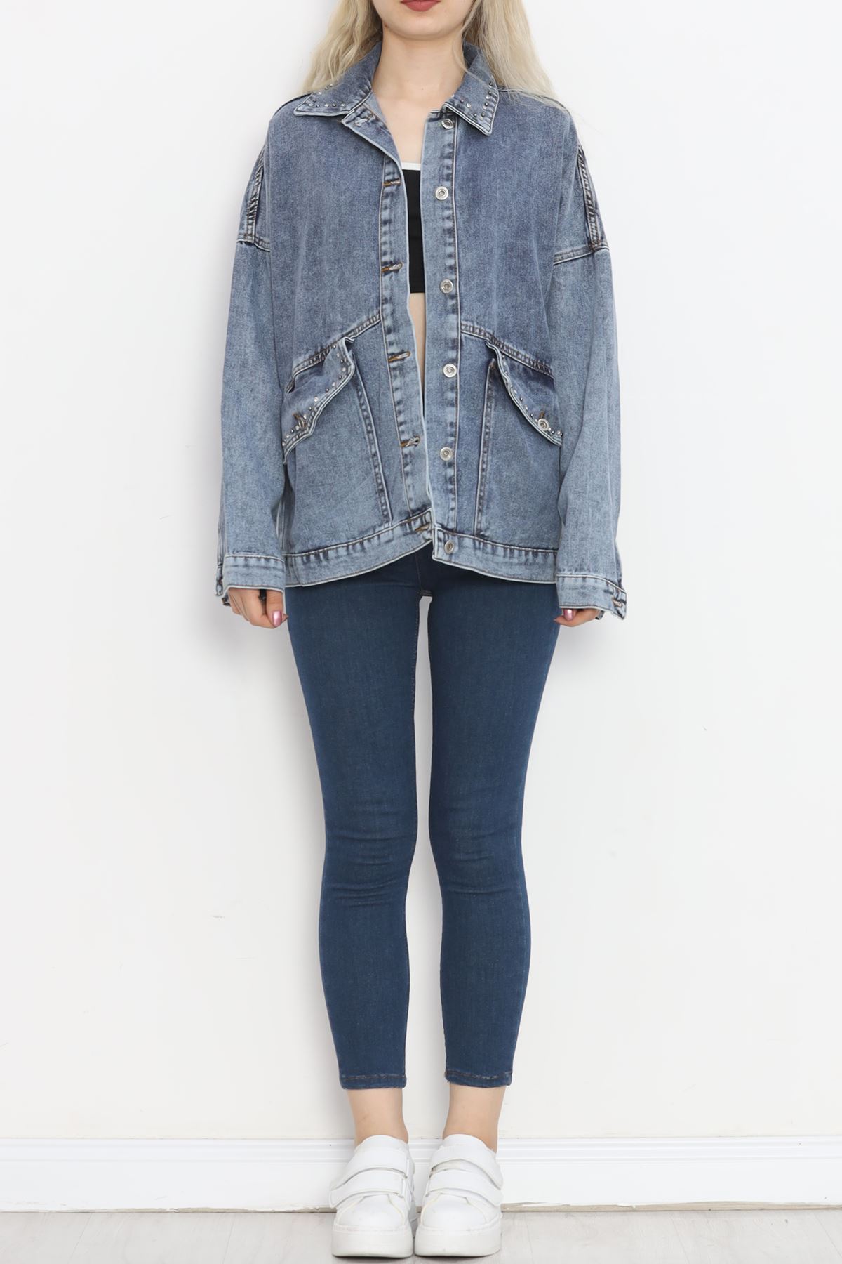 Denim Jacket Blue with Stone Collar - 20387.1778.