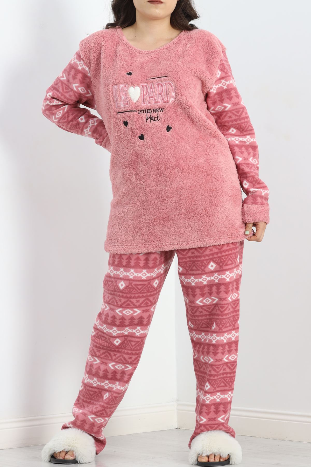 Battal Polar Pijama Takımı Pembe - 19199.1048.