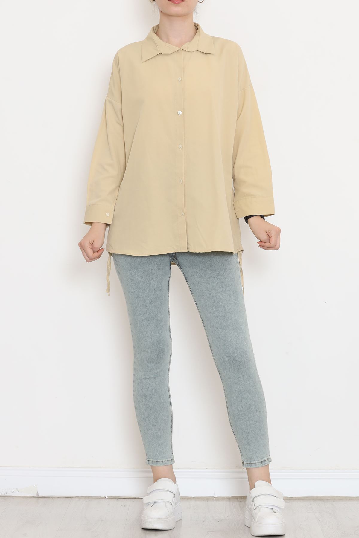 Shirred Shirt Beige1 - 16654.1775.