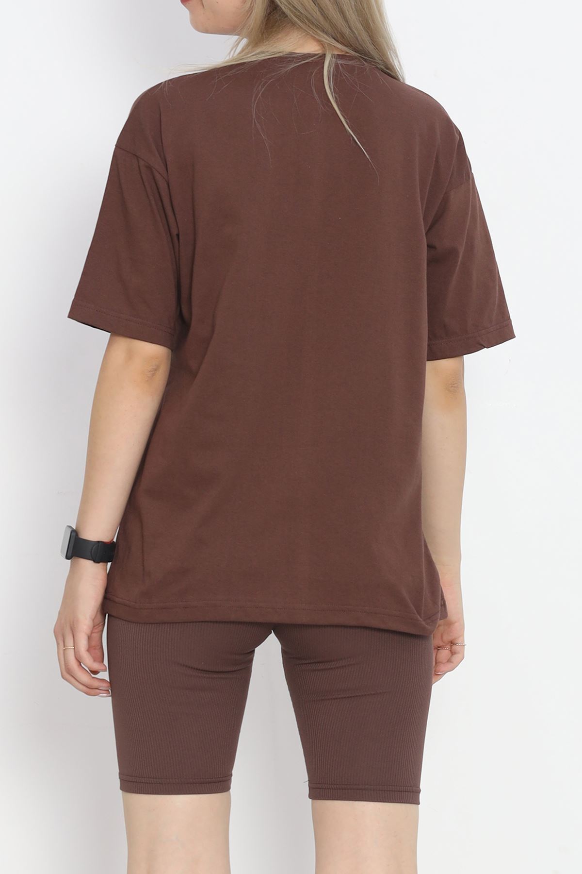 Printed Crew Neck T-shirt Coffee - 16522.1567.