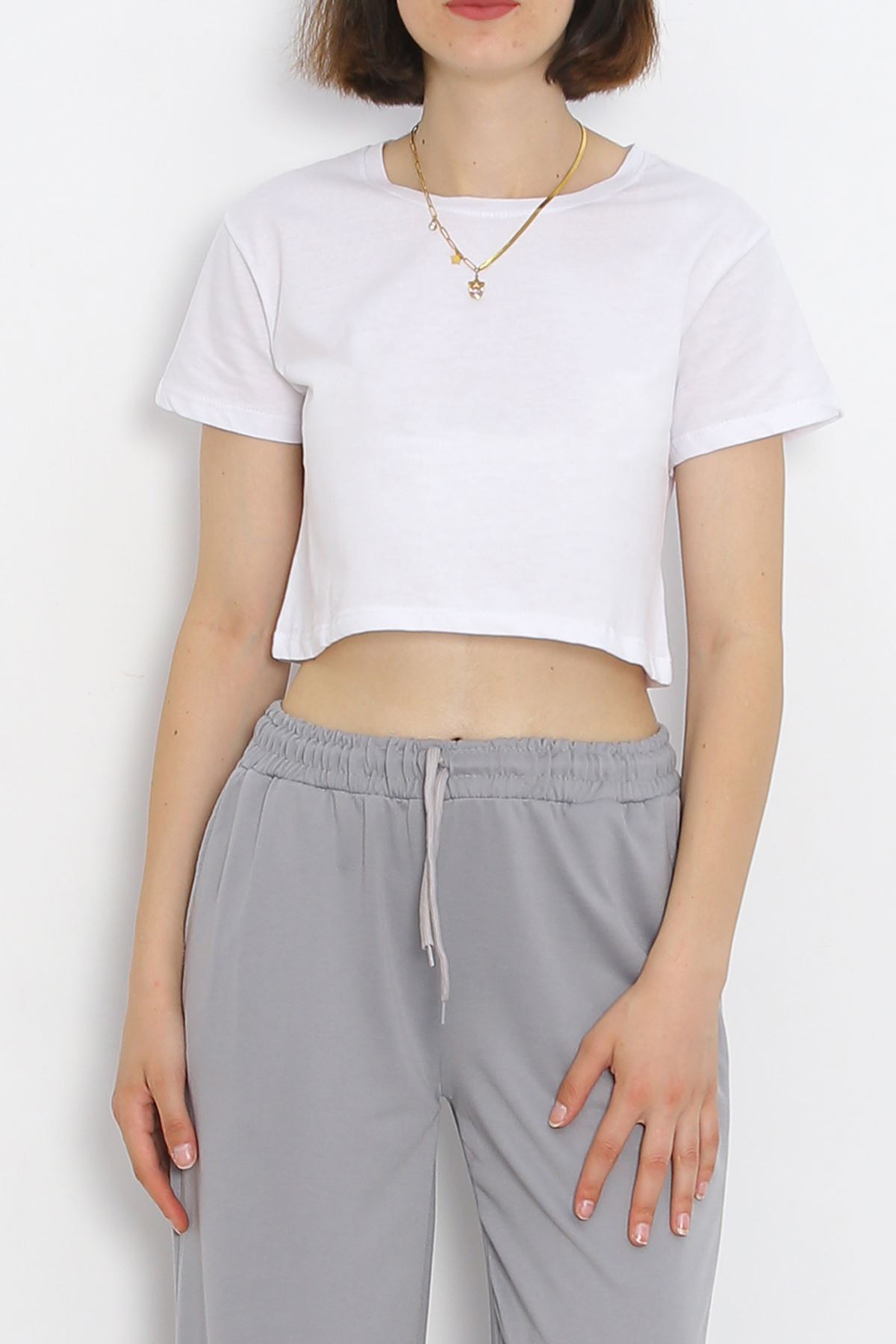 Crew Neck Crop T-shirt White - 18962.1247.