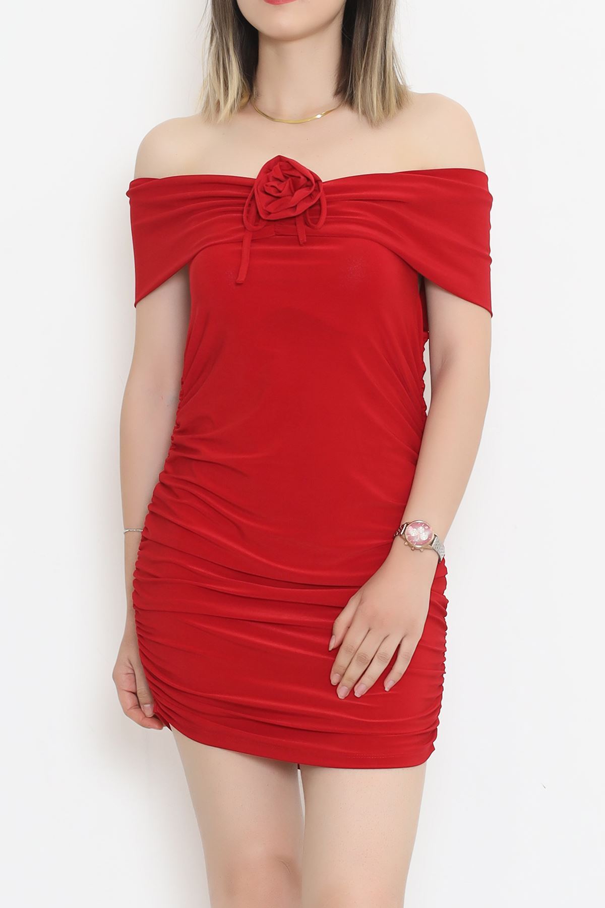 Shirred Dress Red - 3855.1595.