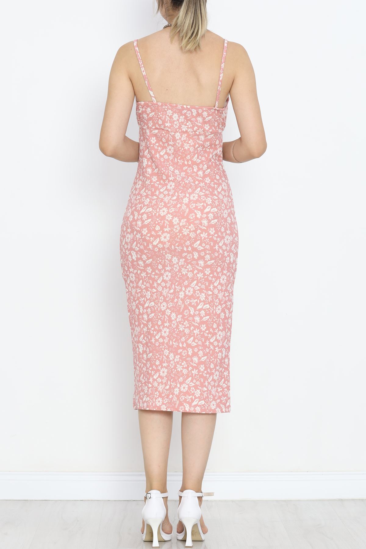 Strappy Patterned Dress Pink Floral - 650.1247.