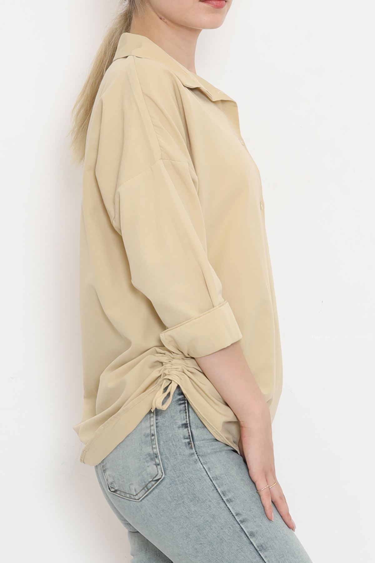 Shirred Shirt Beige1 - 16654.1775.