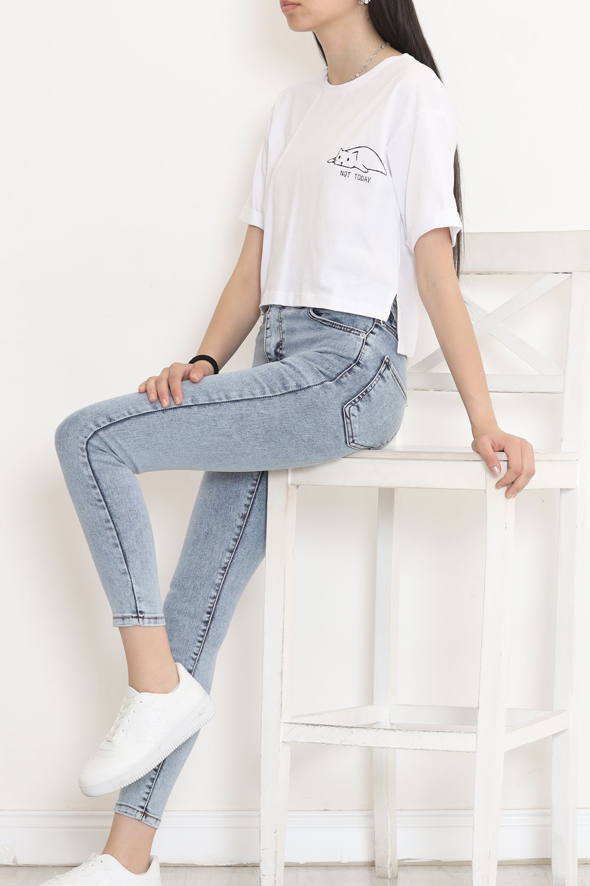 Double Sleeve Crop T-shirt White - 18658.1567.