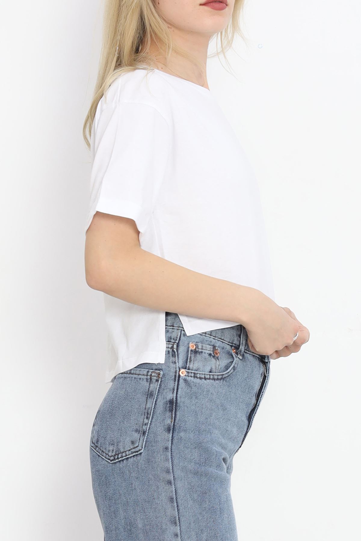 Printed Crop T-shirt White - 18668.1567.