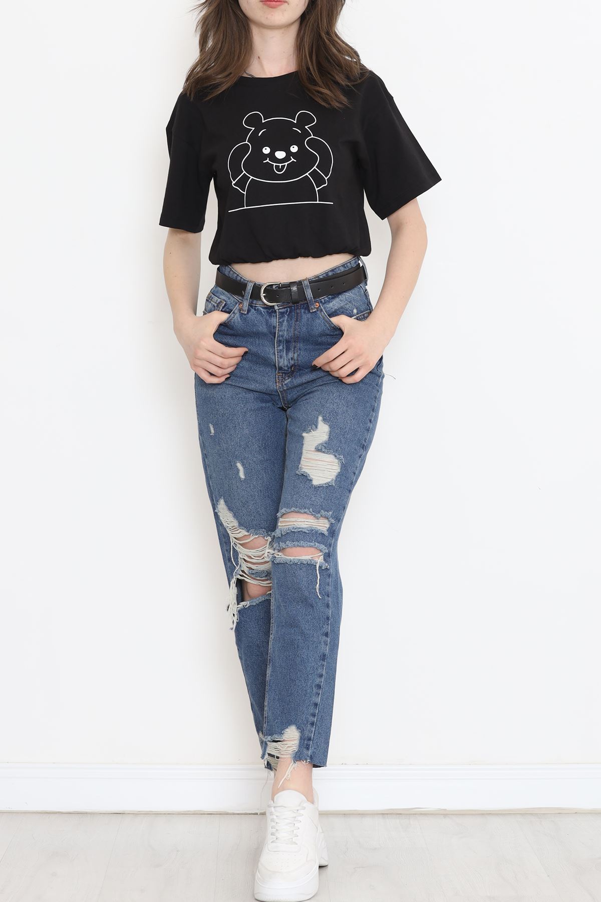 T-shirt with Elastic Waistband Black - 16541.1567.