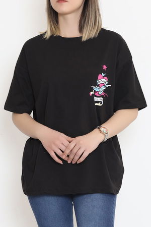 Front Back Printed T-Shirt Black - 16497.1567.