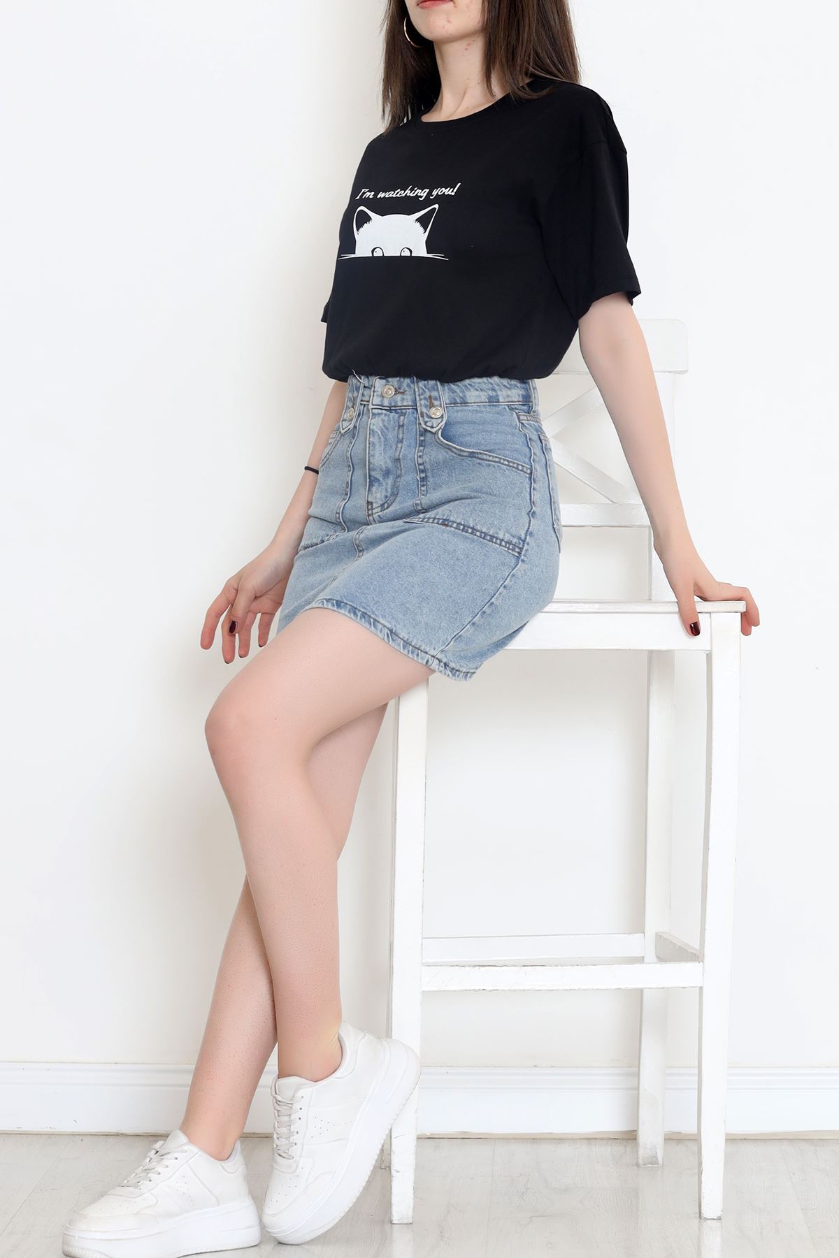 T-shirt with elastic waistband Black - 16542.1567.