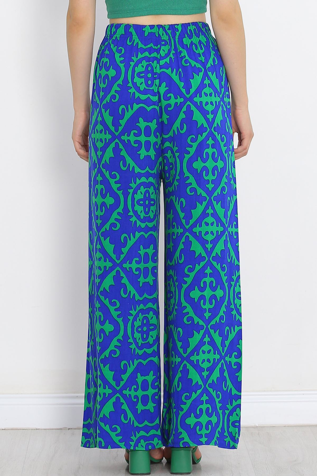 Patterned Woven Trousers Saksy Green - 18979.1095.