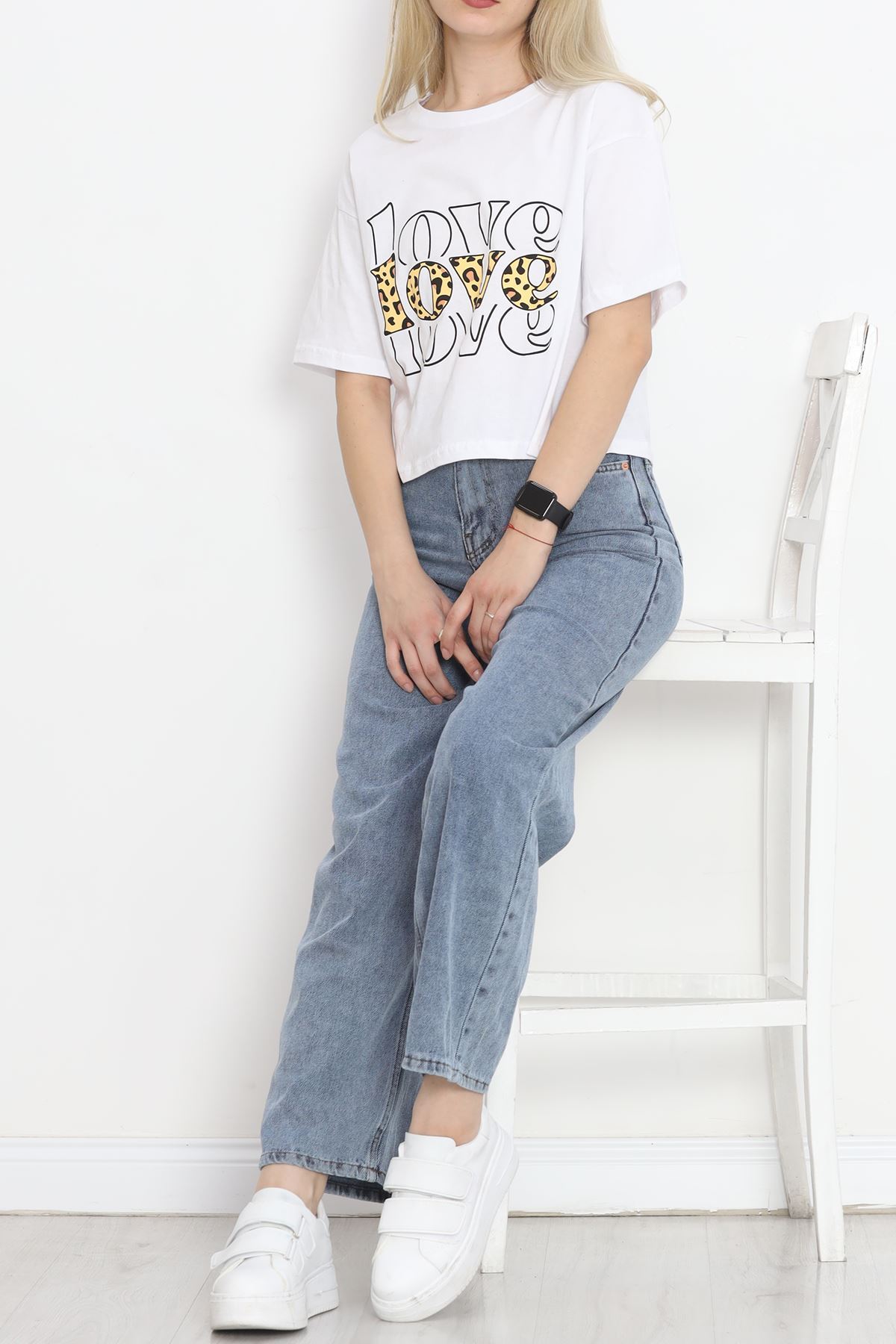 Printed Crop T-shirt White - 16483.1567.