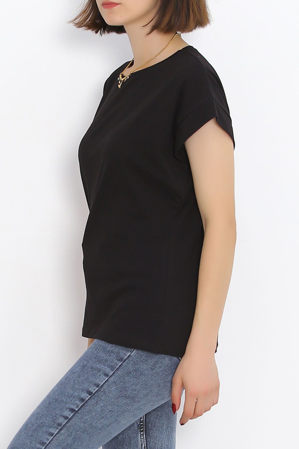 Single Jersey Double Sleeve T-Shirt Black - 15875.1567.