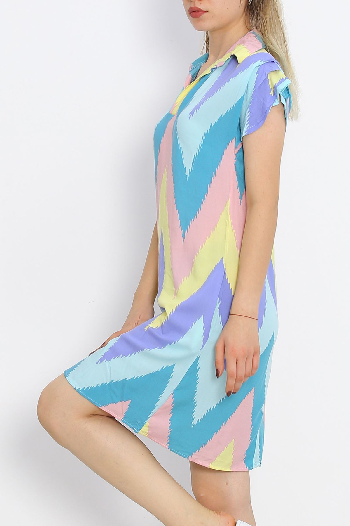 Polo Collar Dress Rainbow - 18906.1247.