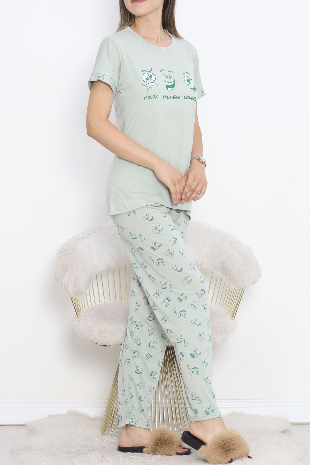 Poliviskon Crew-Neck Pajama Set Koyumint1 - 301.1287.