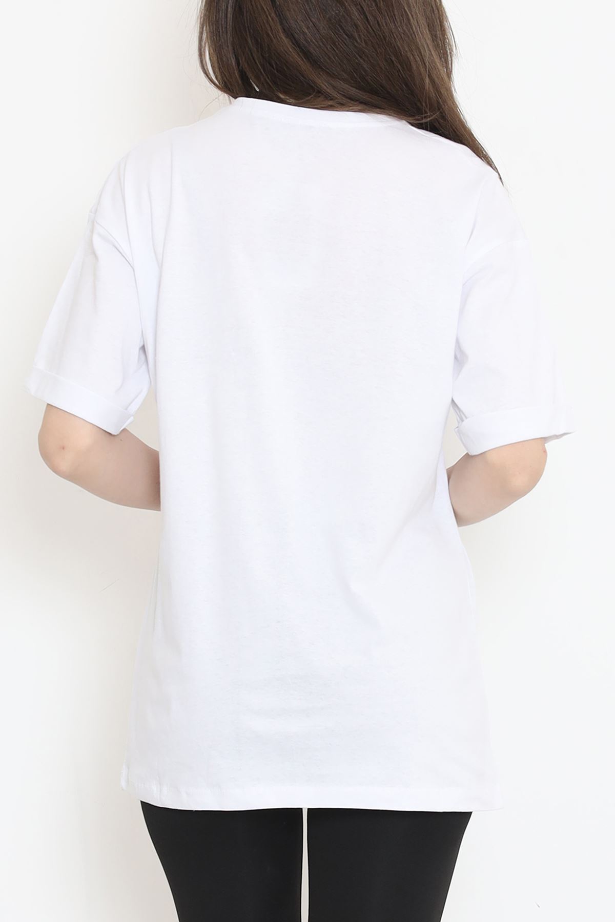 Printed Double Sleeve T-shirt White - 16538.1567.