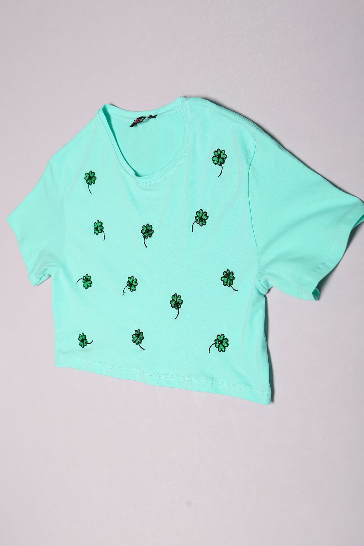 10-16 Years Embroidered Kids T-Shirt Mint - 17790.1567.