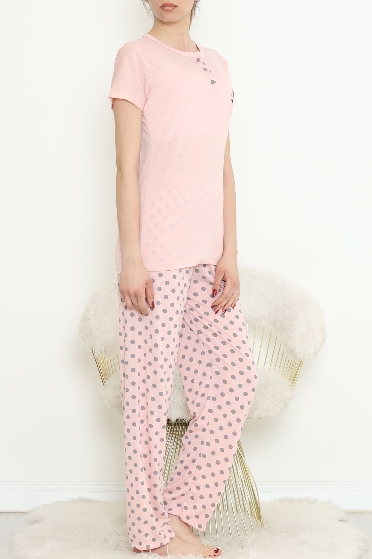 Button Pajama Set Pink - 704.1287.