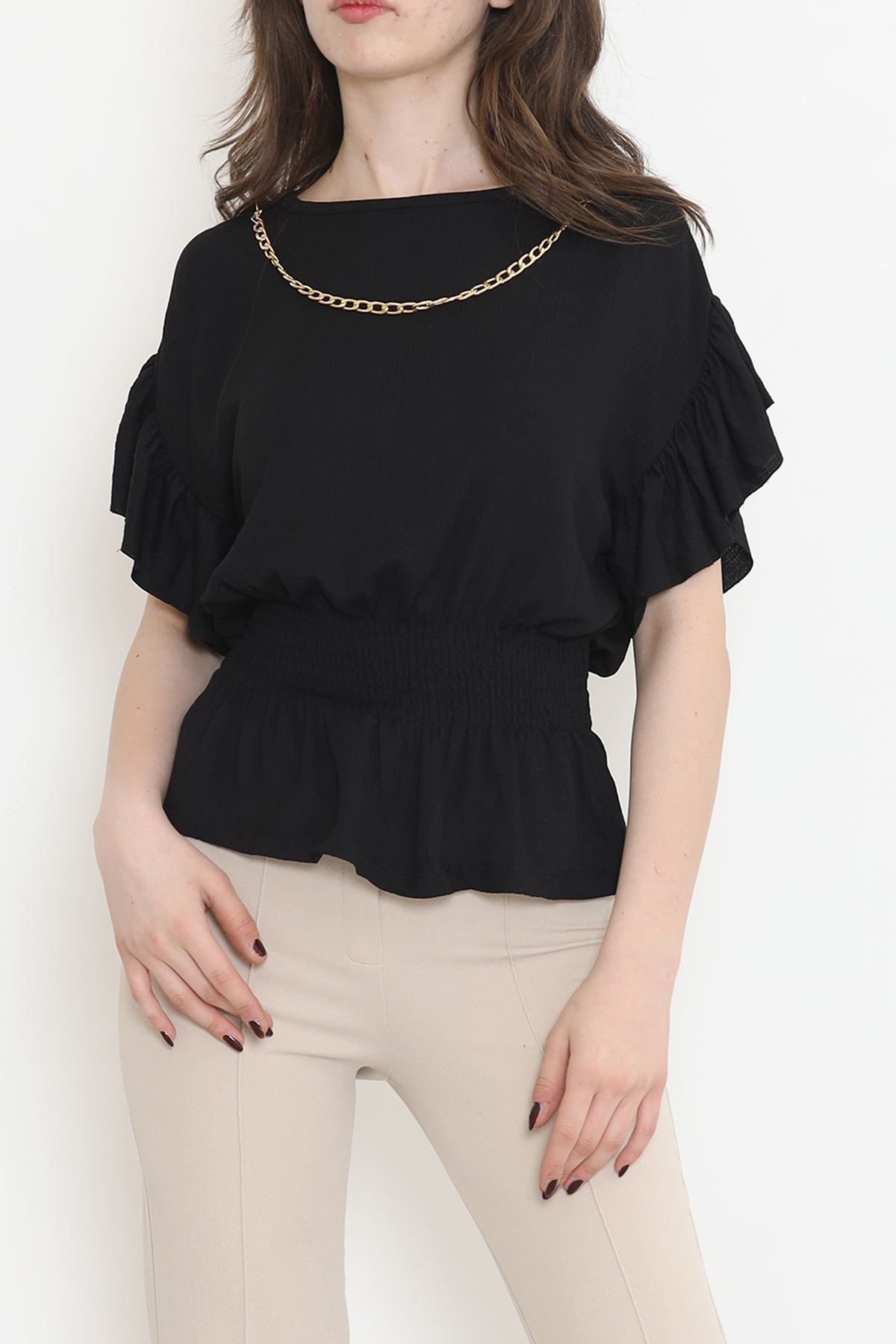 Collar Chain Blouse Black - 2493.555.