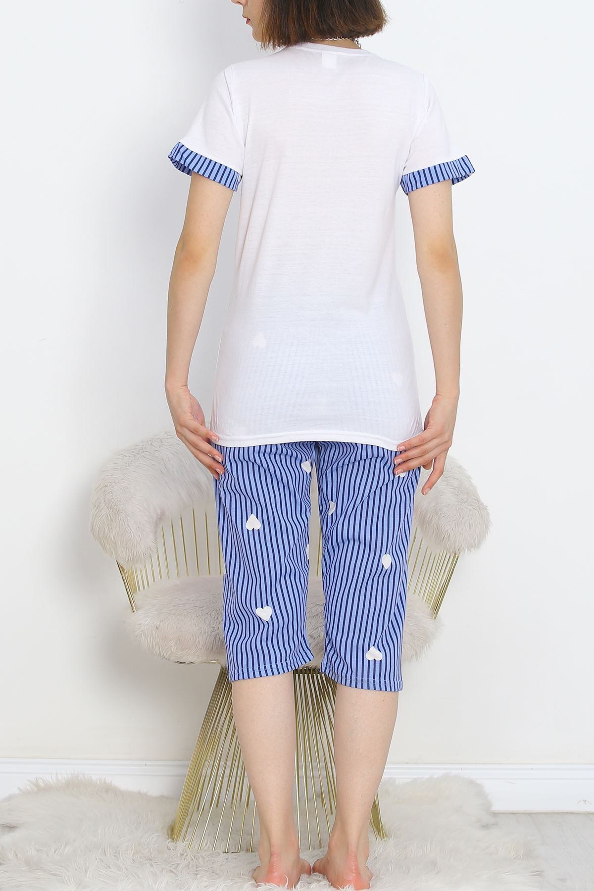 Capri Pajama Set White-Blue - 18952.1567.