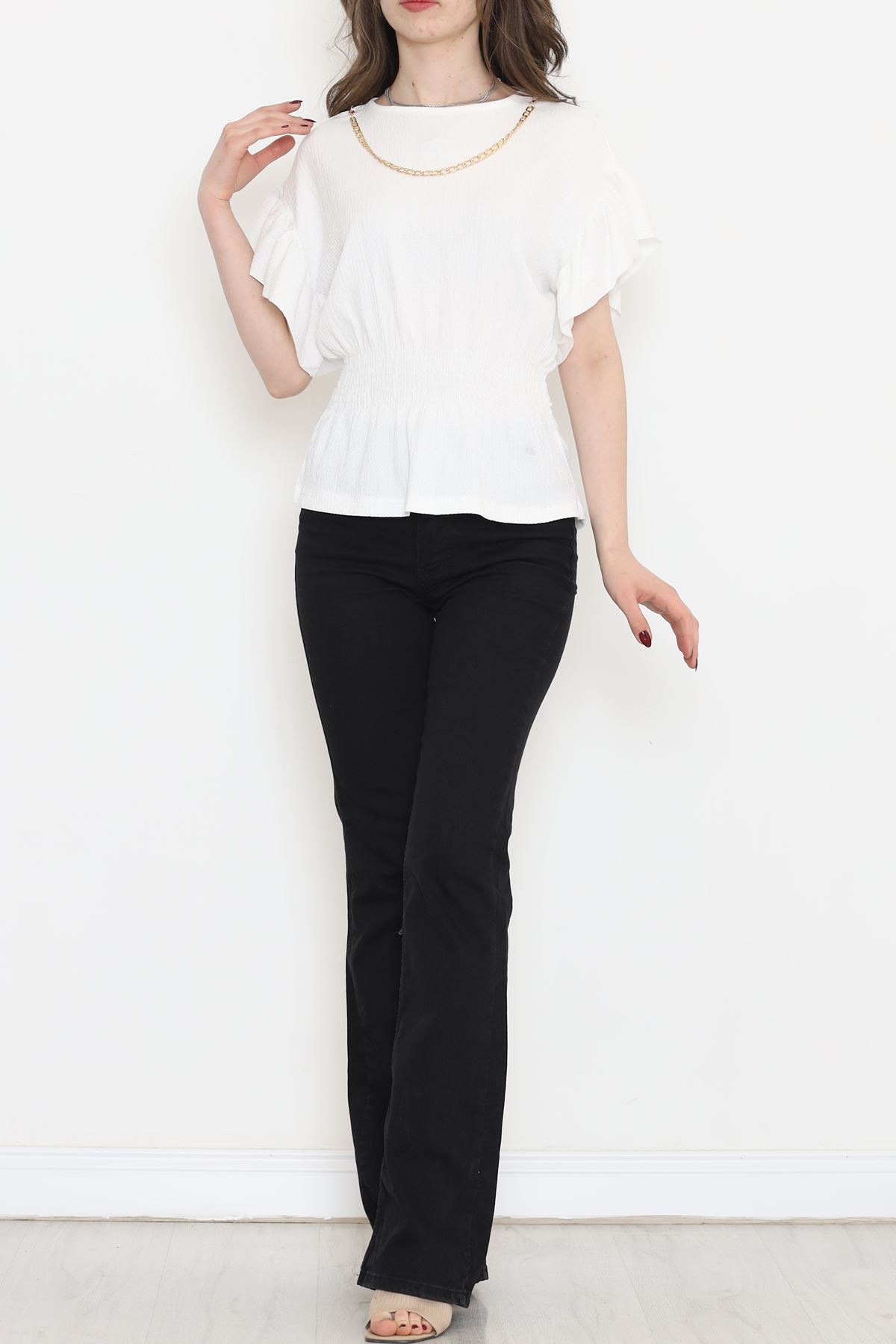 Collar Chain Blouse White - 2493.555.