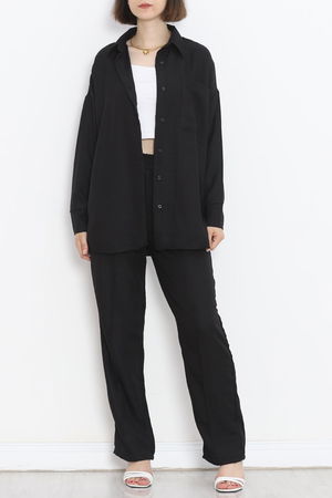 Linen Shirt Set Black - 20347.1778.