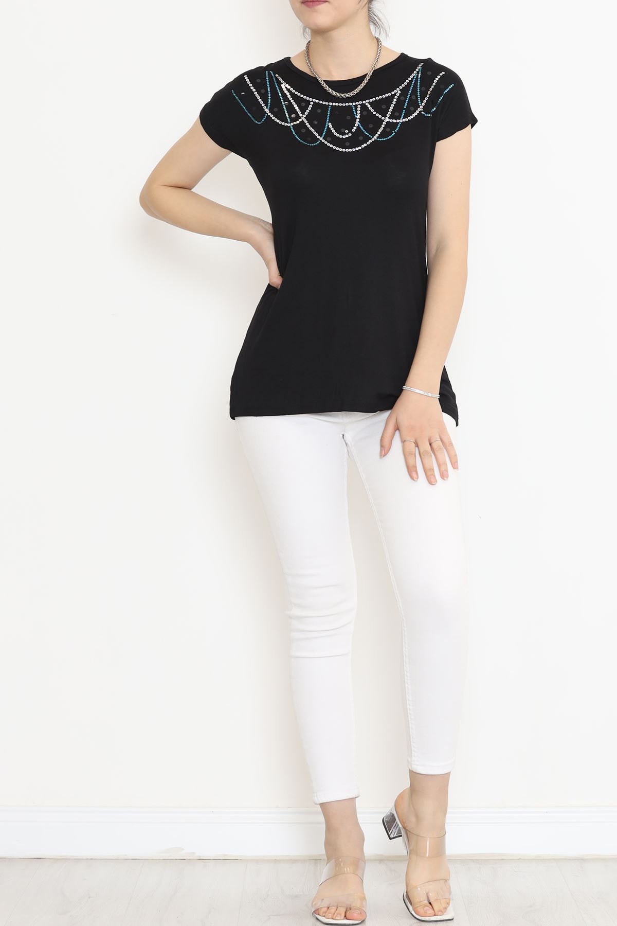 Sequin Detailed Blouse Black - 17143.599.