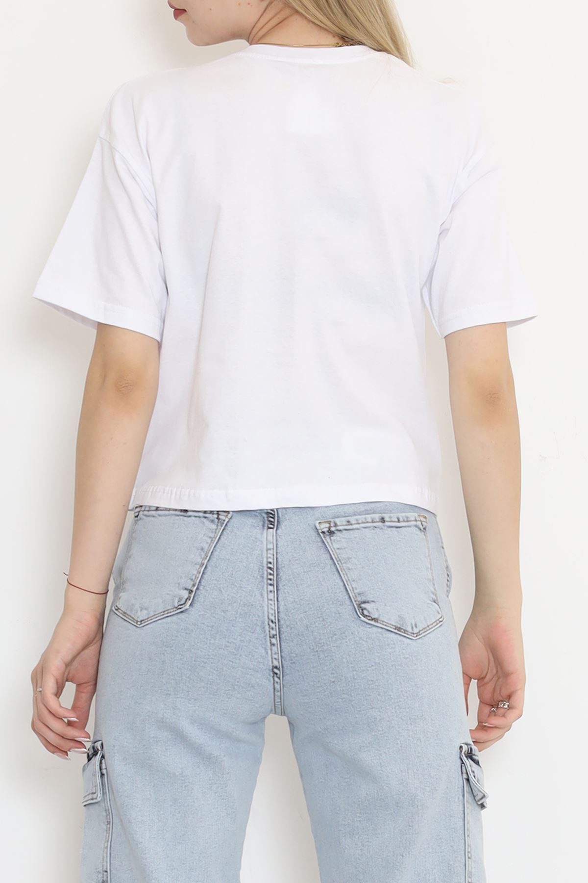 Printed Crop T-shirt White - 16471.1567.