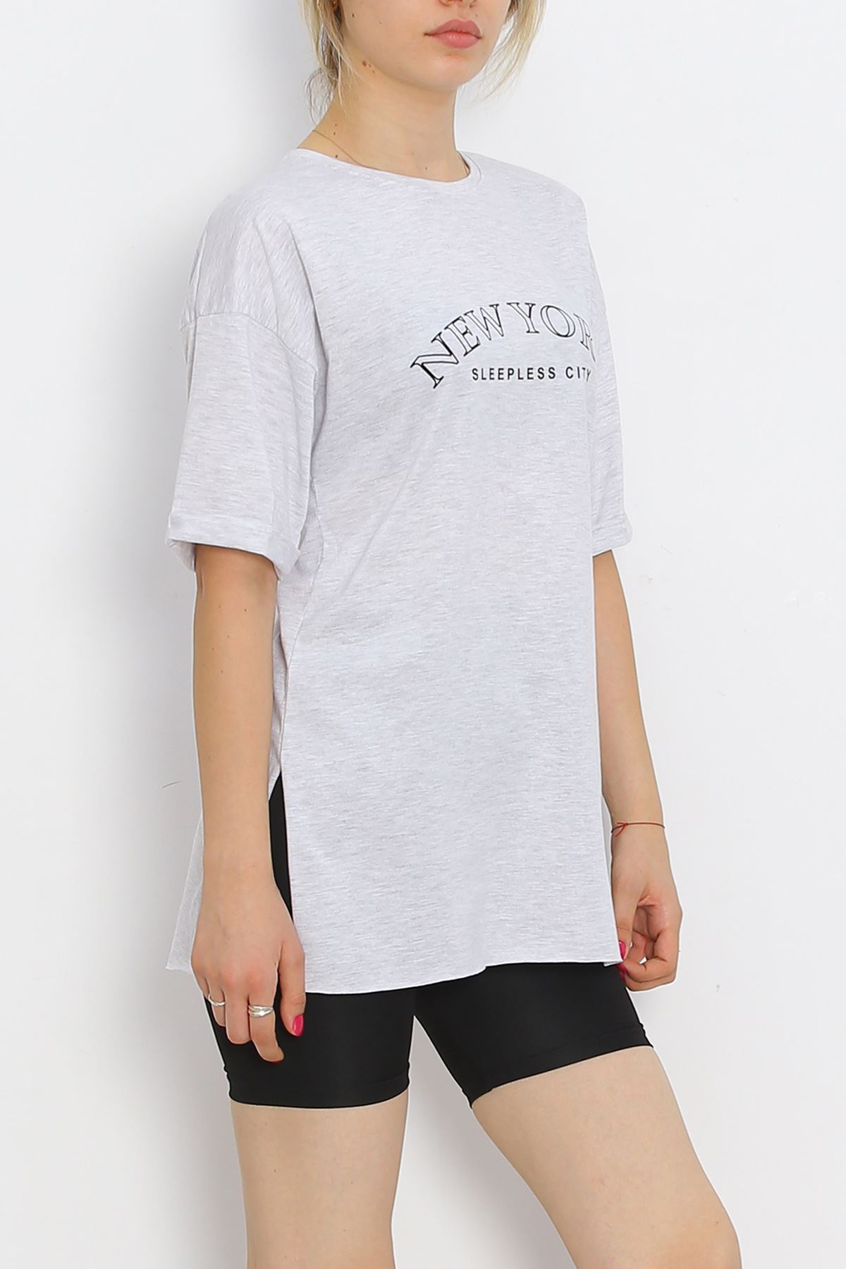 Printed Double Sleeve T-Shirt Gray - 16560.1567.