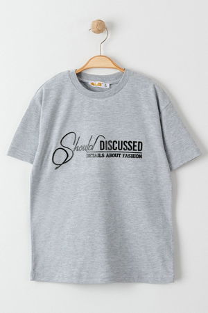 8-12 Years Printed Kids T-Shirt Gray - 324658.1576.