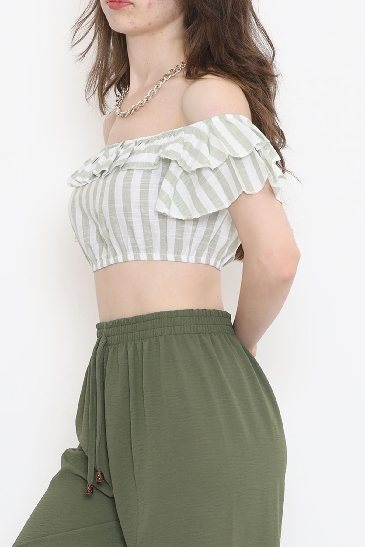 Striped Crop Blouse Hakibeyaz - 18426.631.