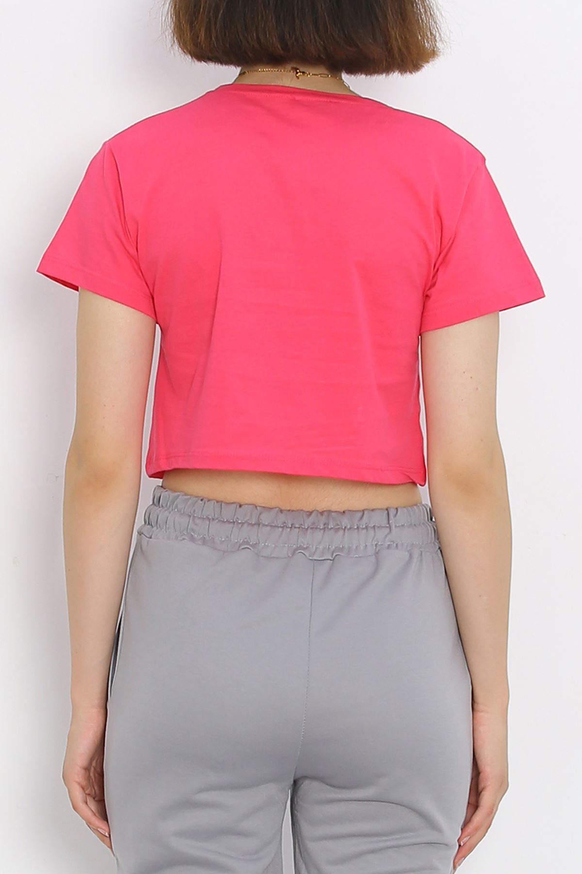 Crew Neck Crop T-shirt Fuchsia - 18962.1247.