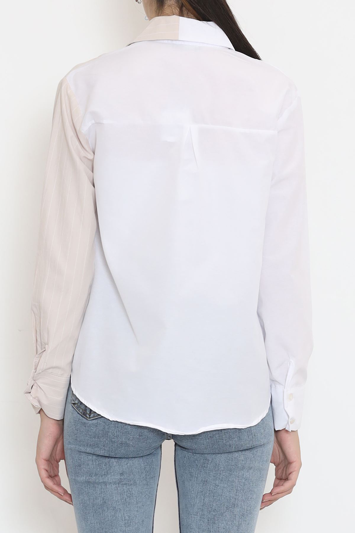 Heart Embroidered Shirt Stone White - 986.1247.