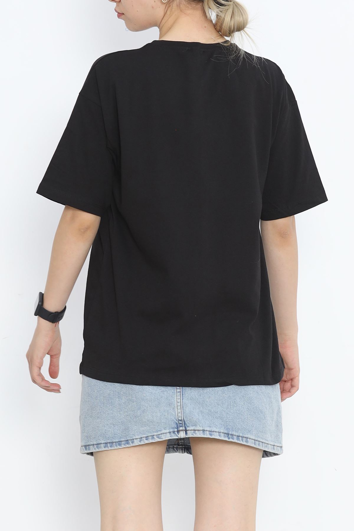 Printed Crew Neck T-shirt Black - 16510.1567.