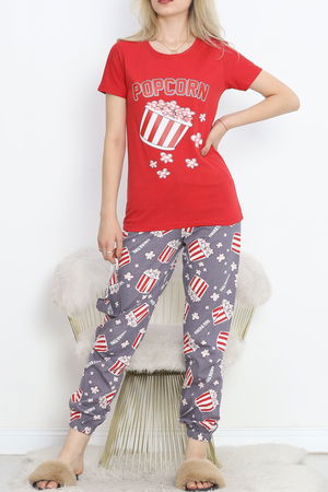 Pajama Set with Elastic Cuffs Red - 18736.1567.