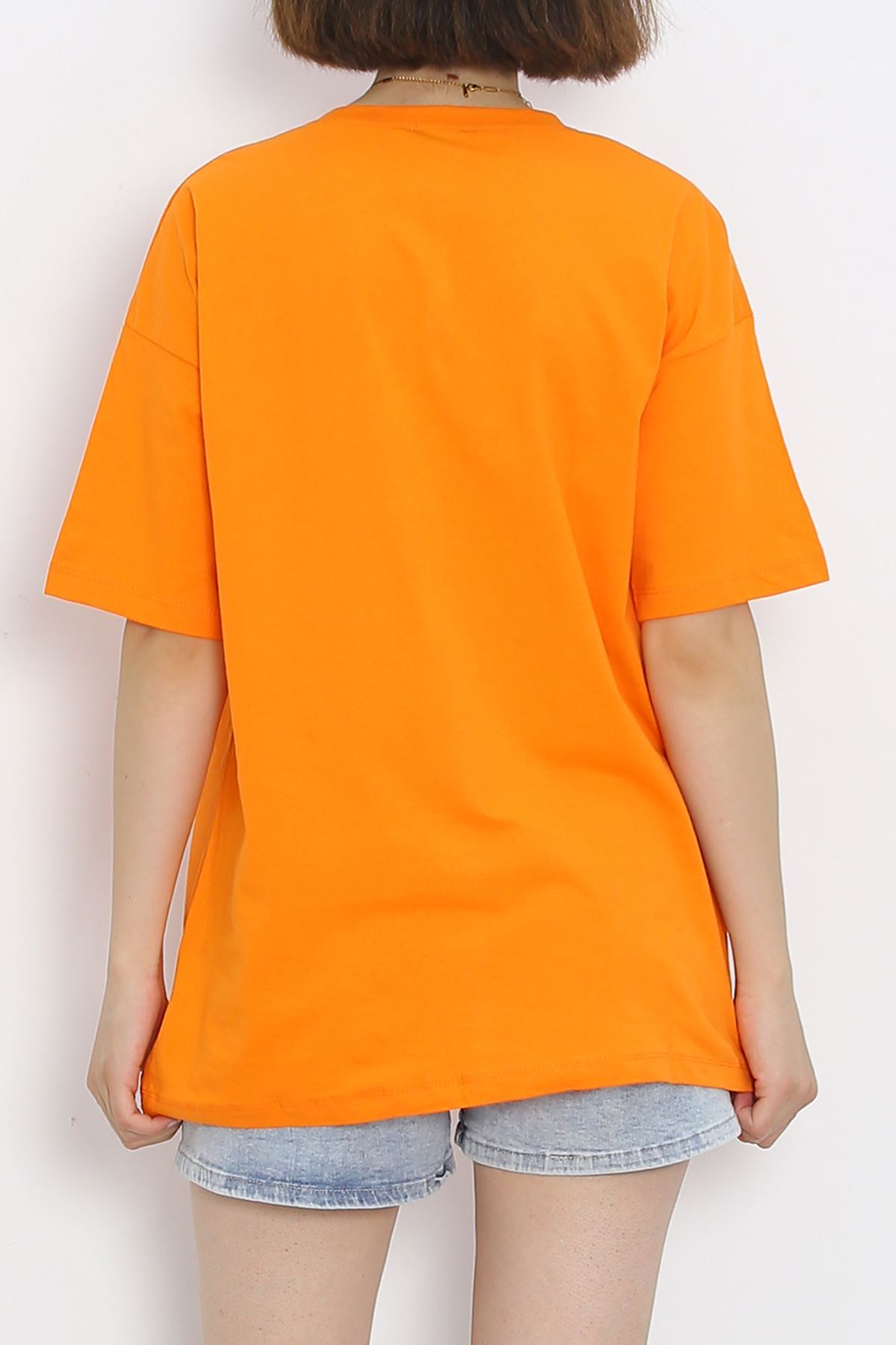 Printed Oversize T-Shirt Orange - 16502.1567.